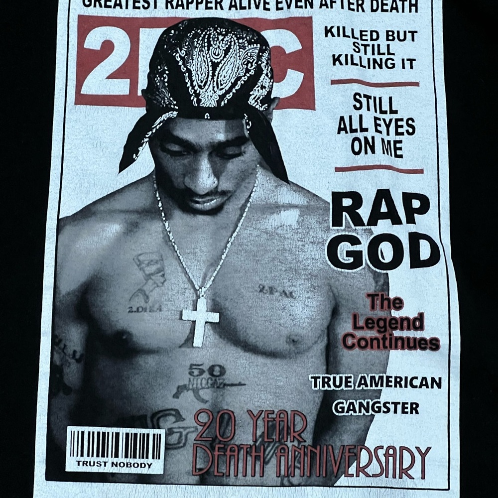 Tupac newspaper vintage tee XXL